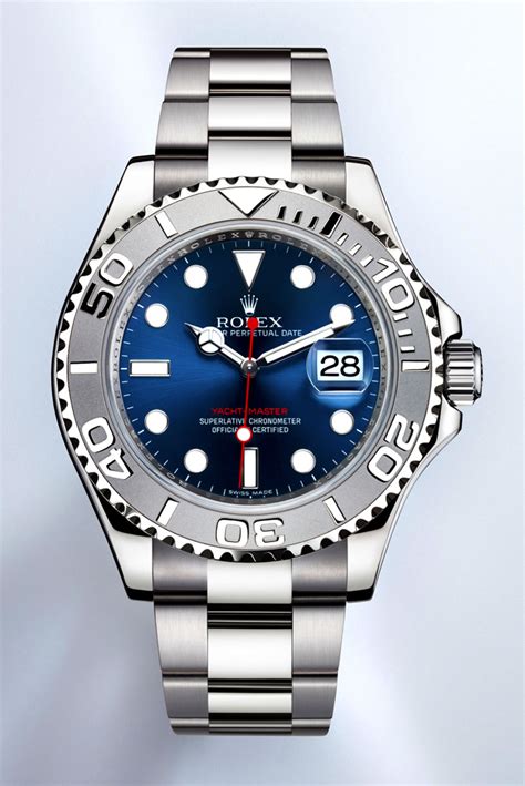 yacht master rolex blue face.